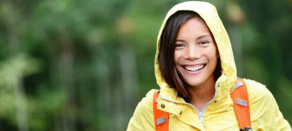 positive thought, happy woman outdoors